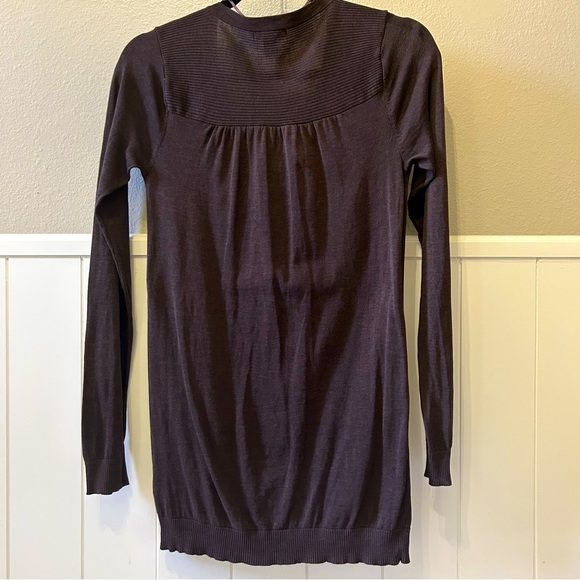 H&M Deep Burgundy Long Button Up Cardigan with Tie - Picture 6 of 6